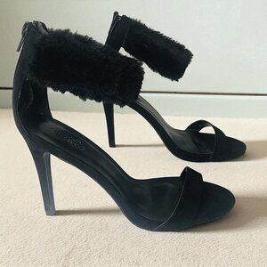 Charlotte Russe Black Faux Dur Stiletto High Heel Shoes with Zipper